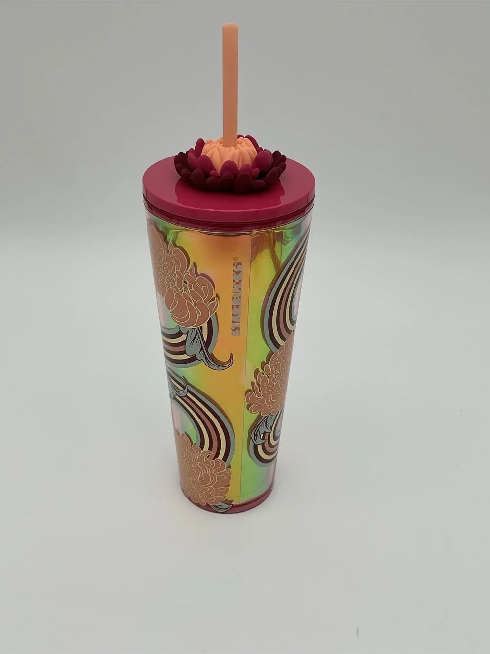 Starbucks 2024 Holiday Flower Straw Cold Cup